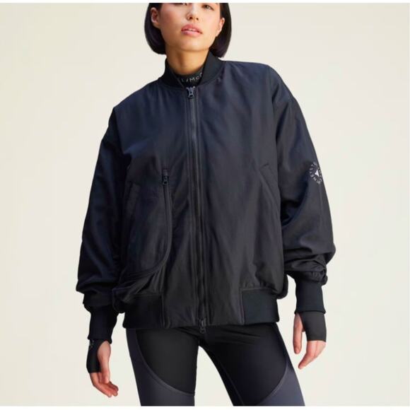 Adidas by Stella McCartney Navy Blue True Nature Woven Bomber Jacket Size M - Picture 9 of 10